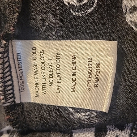 COOLWEAR Goth Skelton Gasparilla Sheer Button Down Hi-Low Cover-up Shirt - Picture 6 of 7